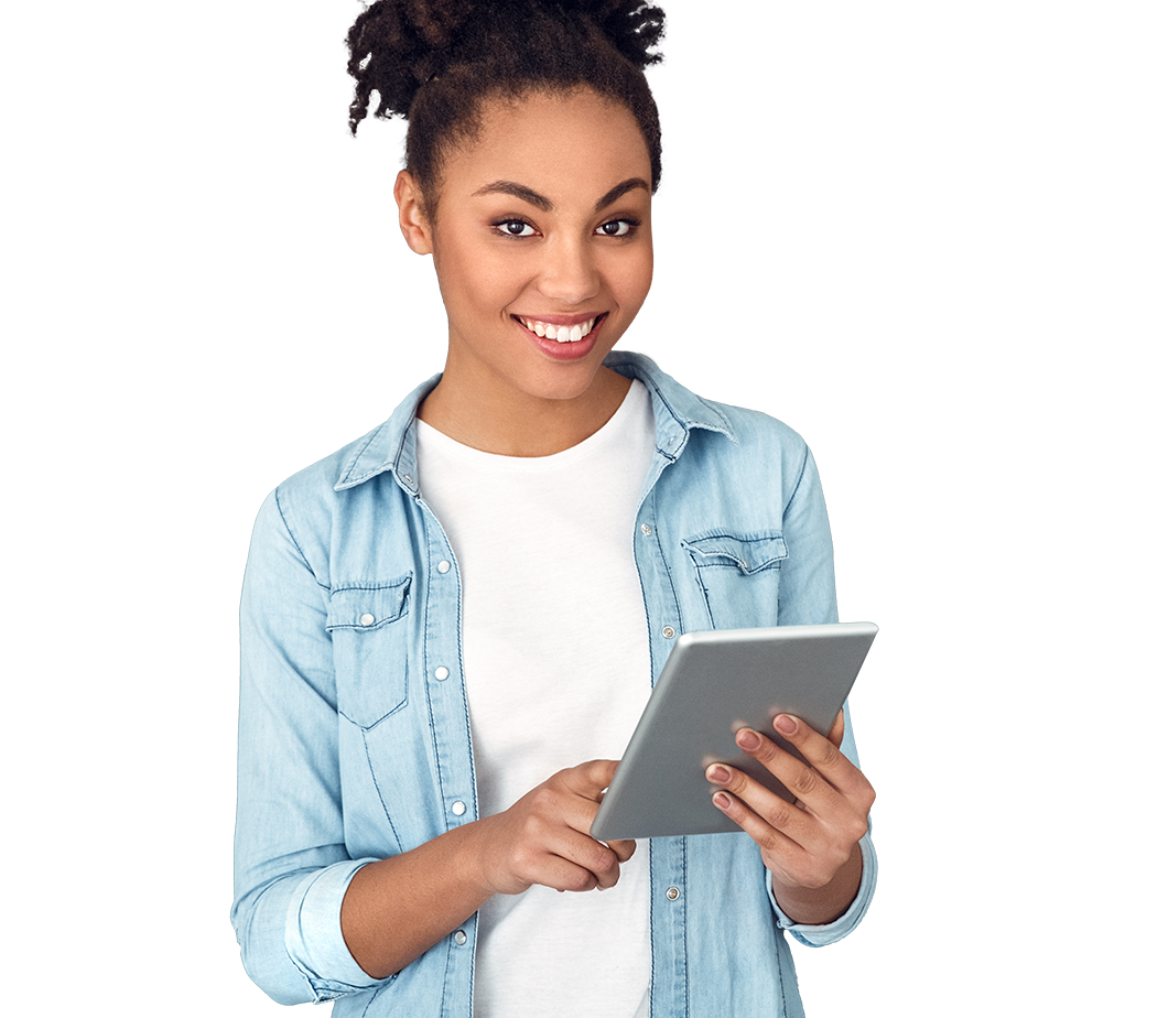 easyConnect woman using a tablet