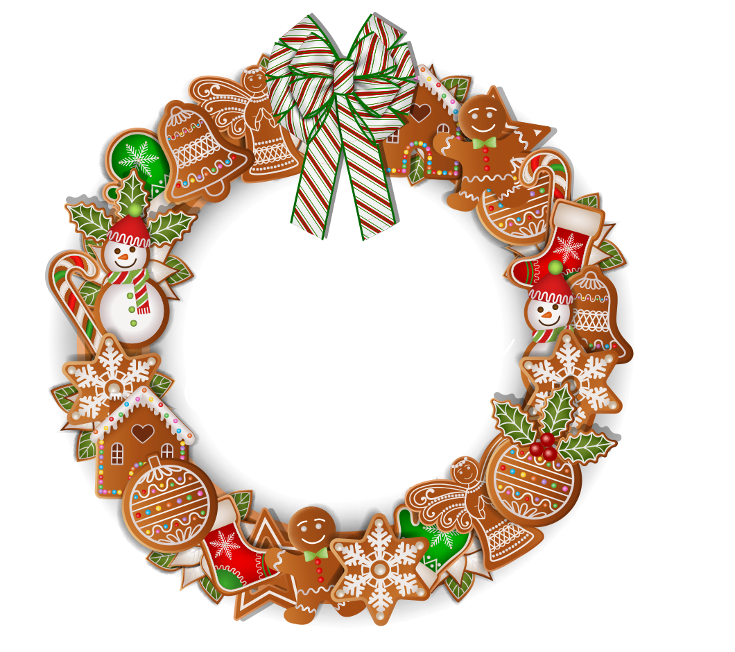 festive holiday wreath proclaiming Merry Christmas